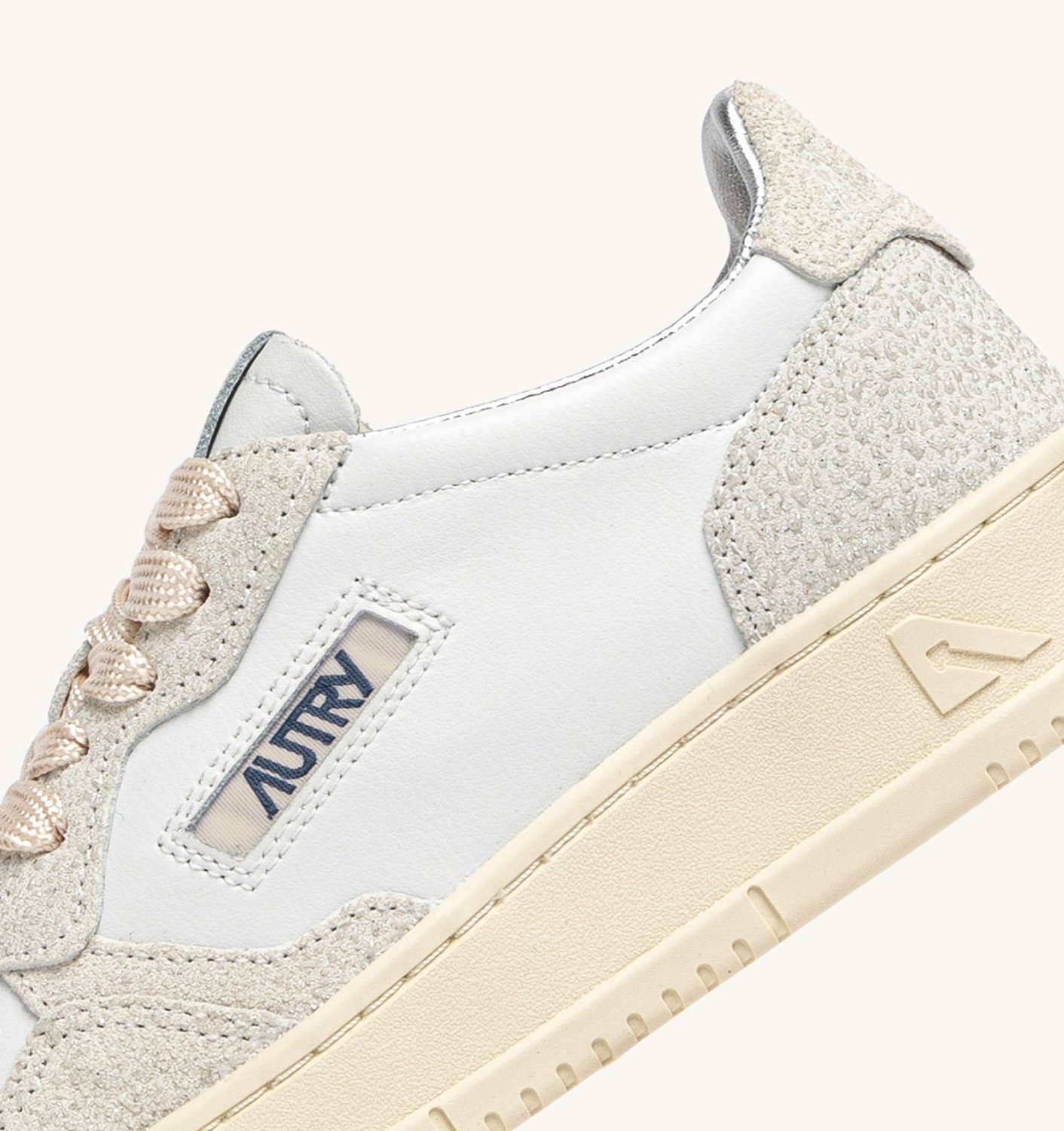 MEDALIST LOW SNEAKERS IN WHITE AND GLITTER LEATHER - 6