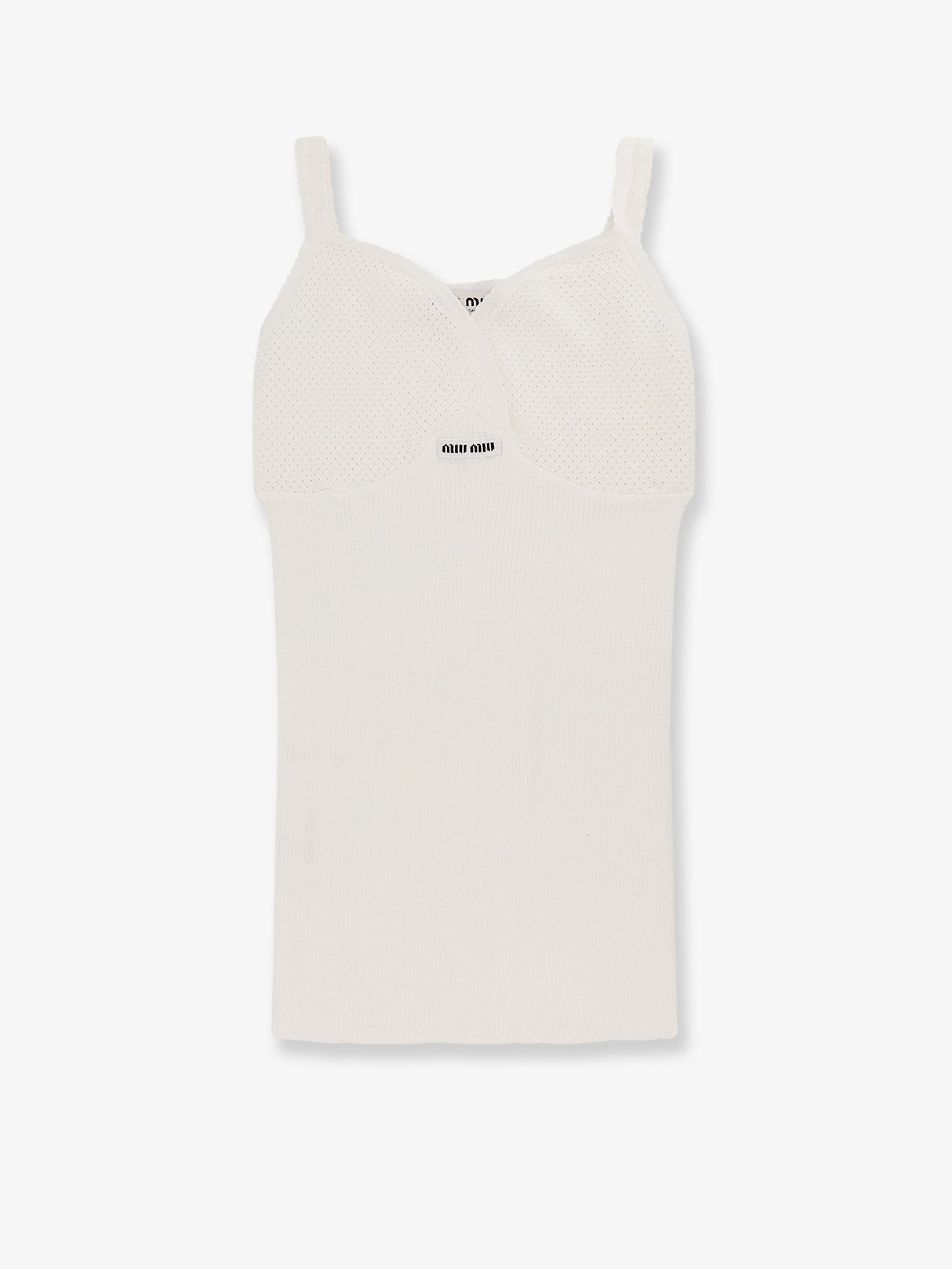Perforated Cotton Tank Top - 1