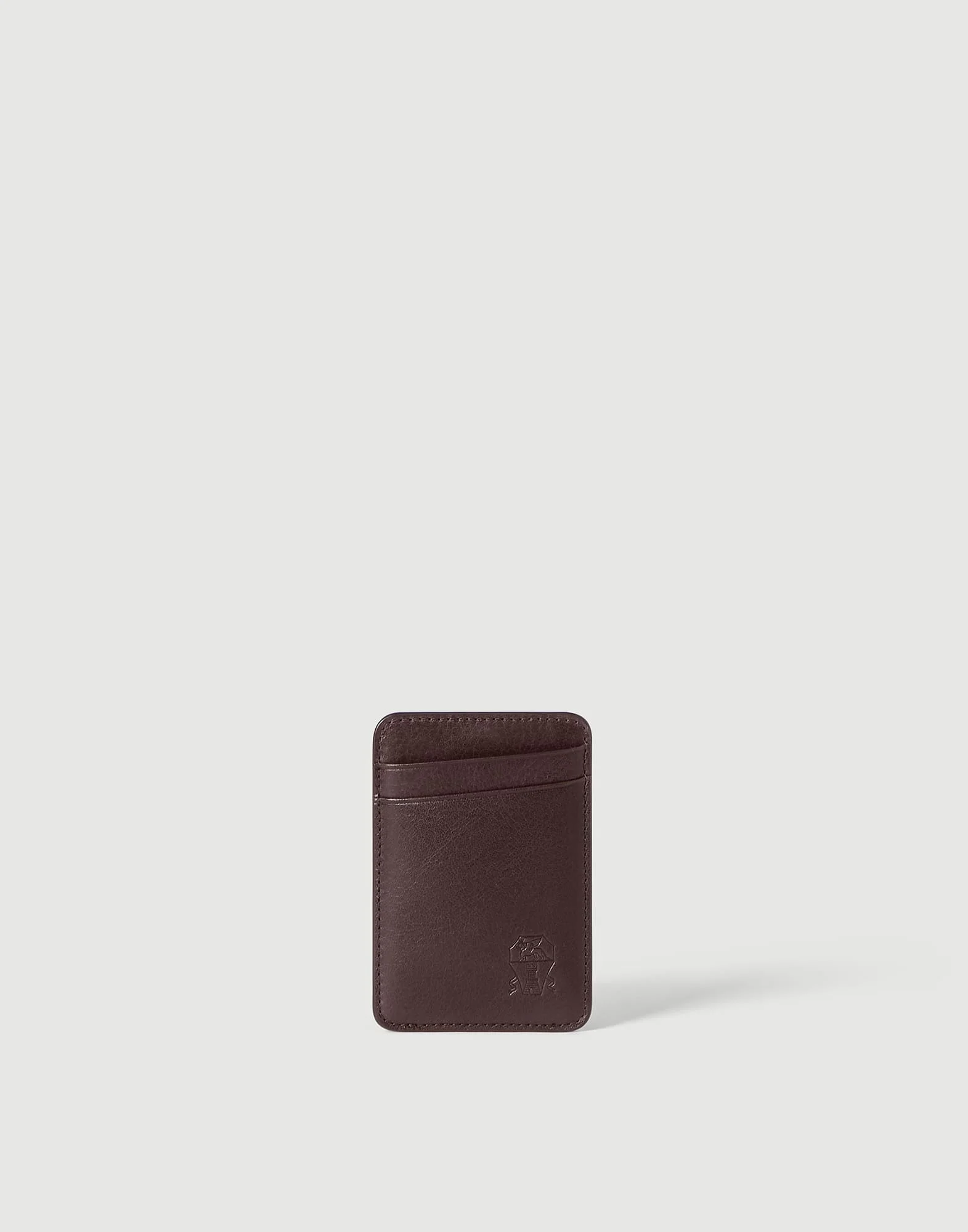 Grained leather magnetic card holder - 1