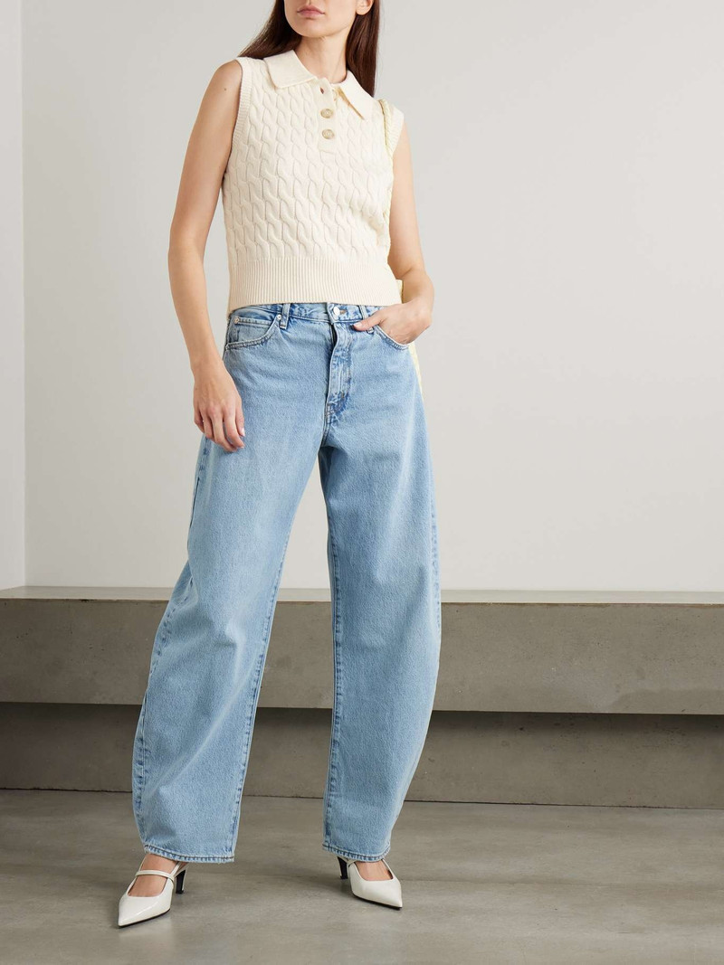 FRAME The Bubble high-rise barrel-leg jeans Light denim outlook