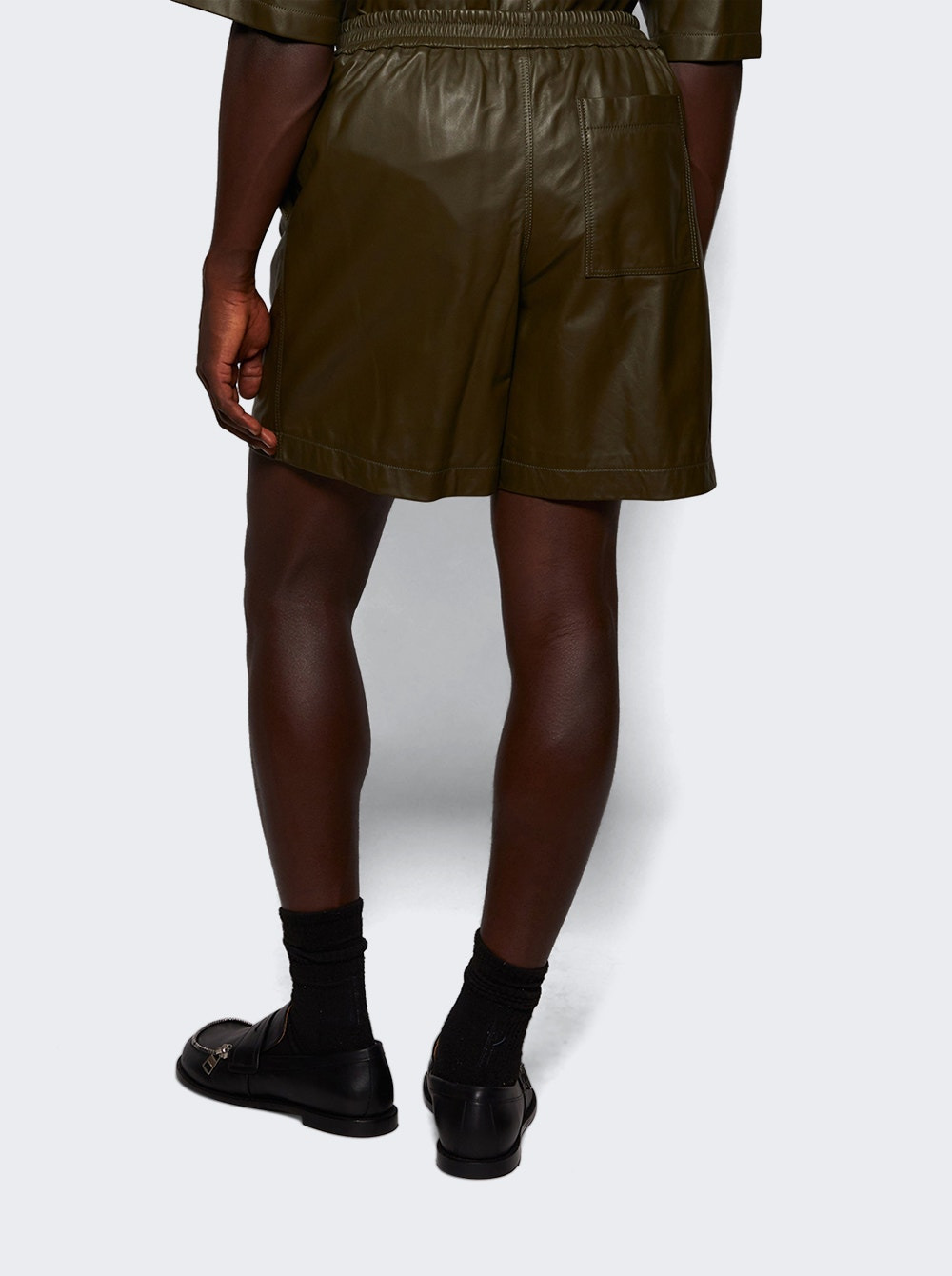 Nappa Lambskin Shorts Khaki Green - 4