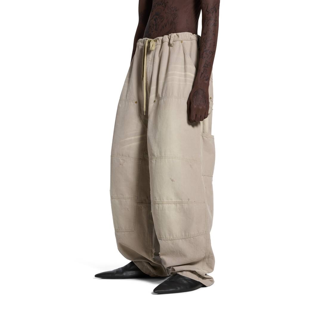 Men's Double Knee Pants in Beige - 5