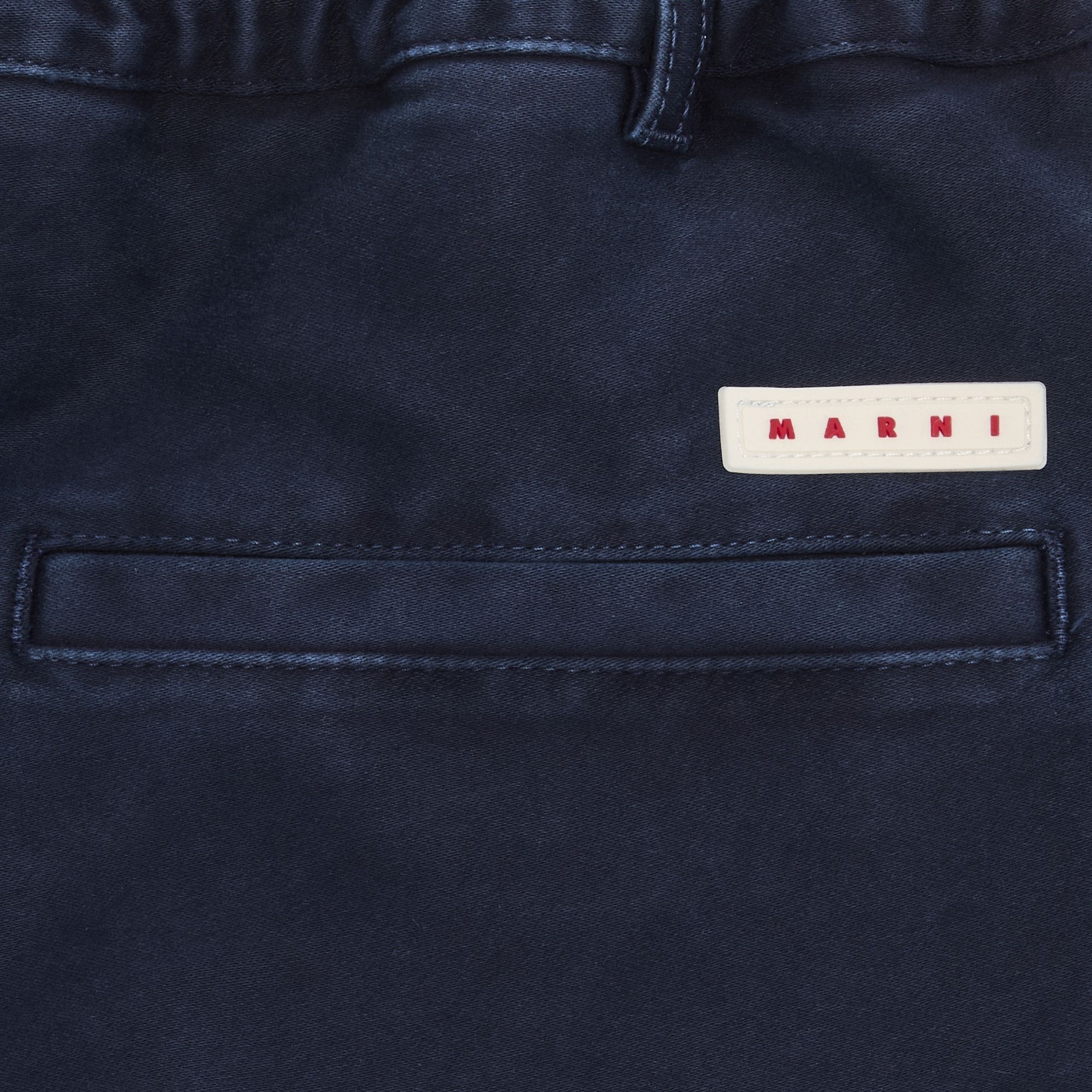 Marni Garment Dyed Compact Moleskine Satin Trousers 'Light Navy' - 3