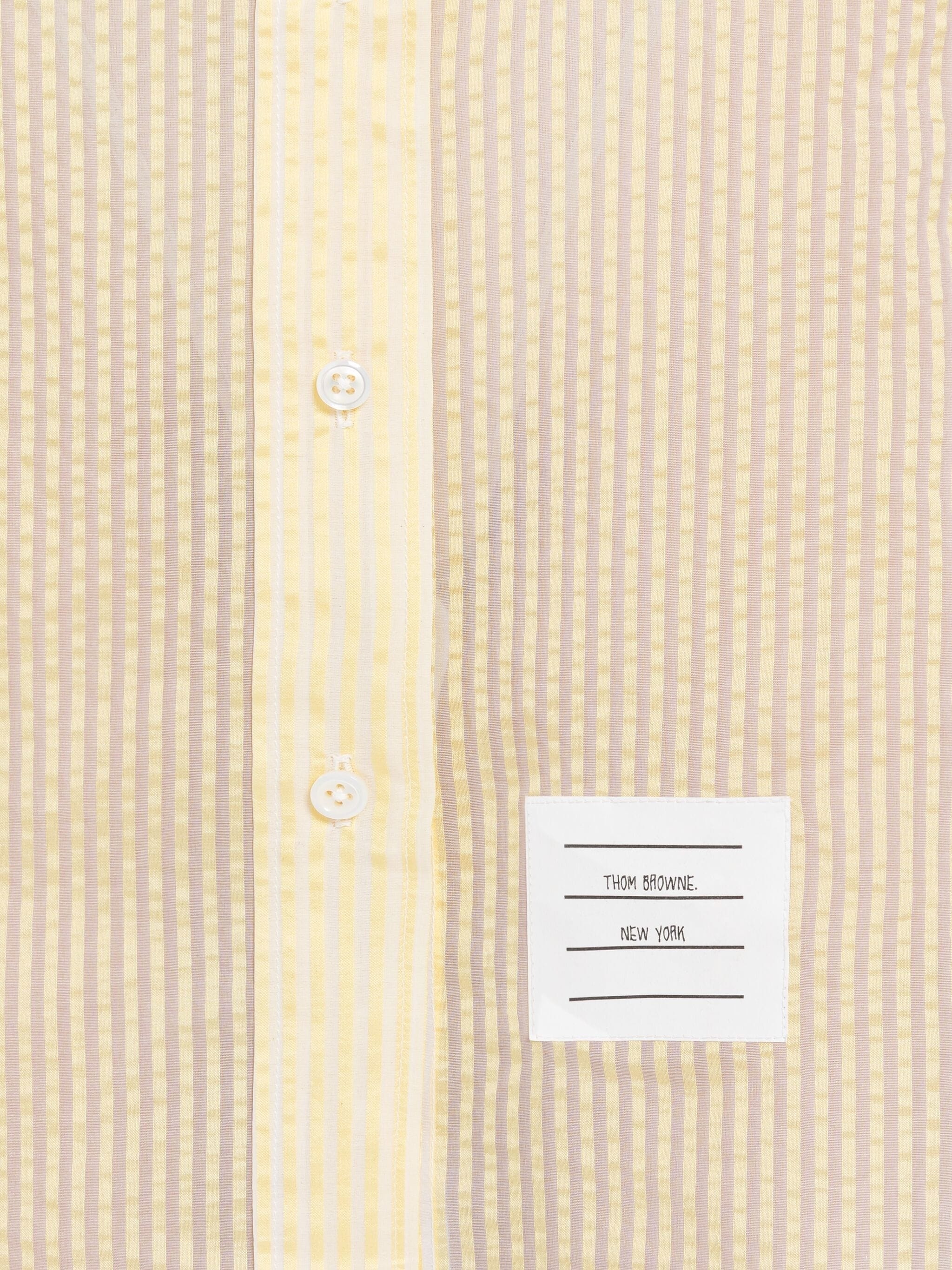 University Stripe Silk Organza Armband Mini Shirtdress - 5
