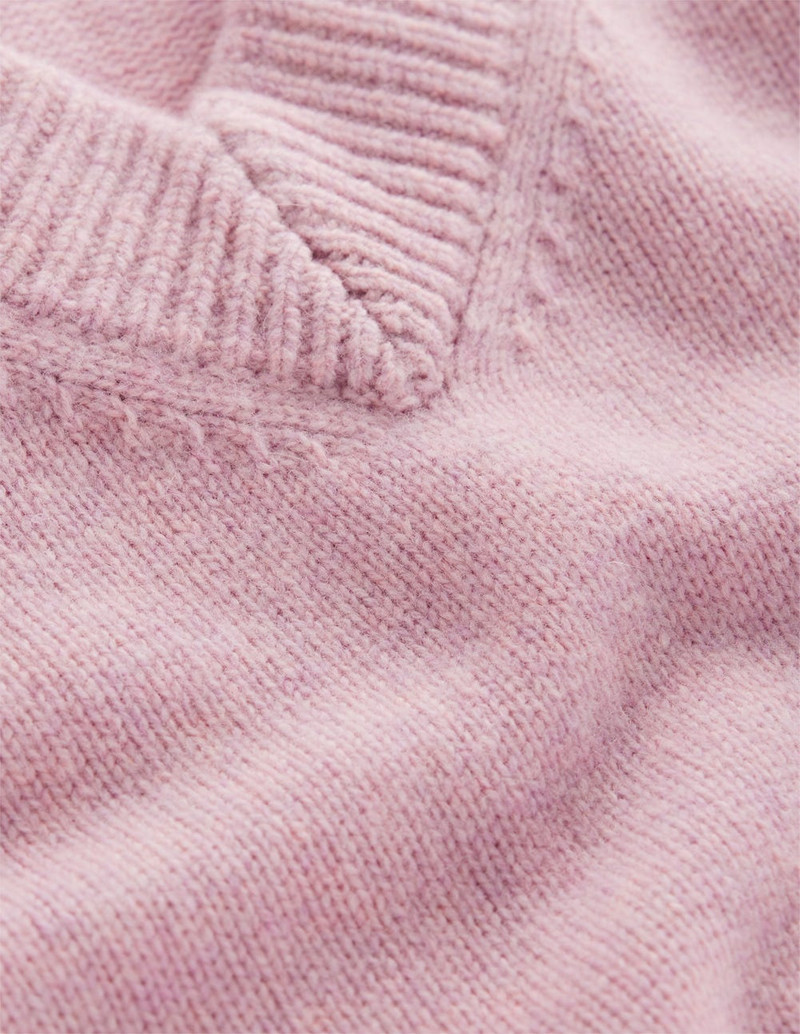 Marion Merino V-neck Sweater-Blush Pink 1
