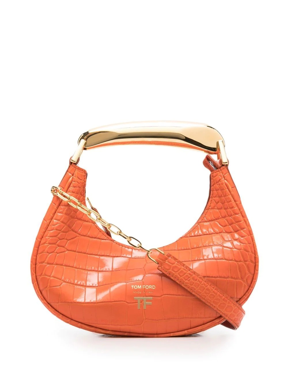 mini Bianca crocodile-embossed shoulder bag - 1