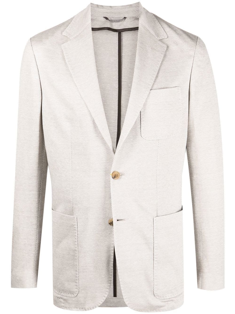 single-breasted textured blazer - 1