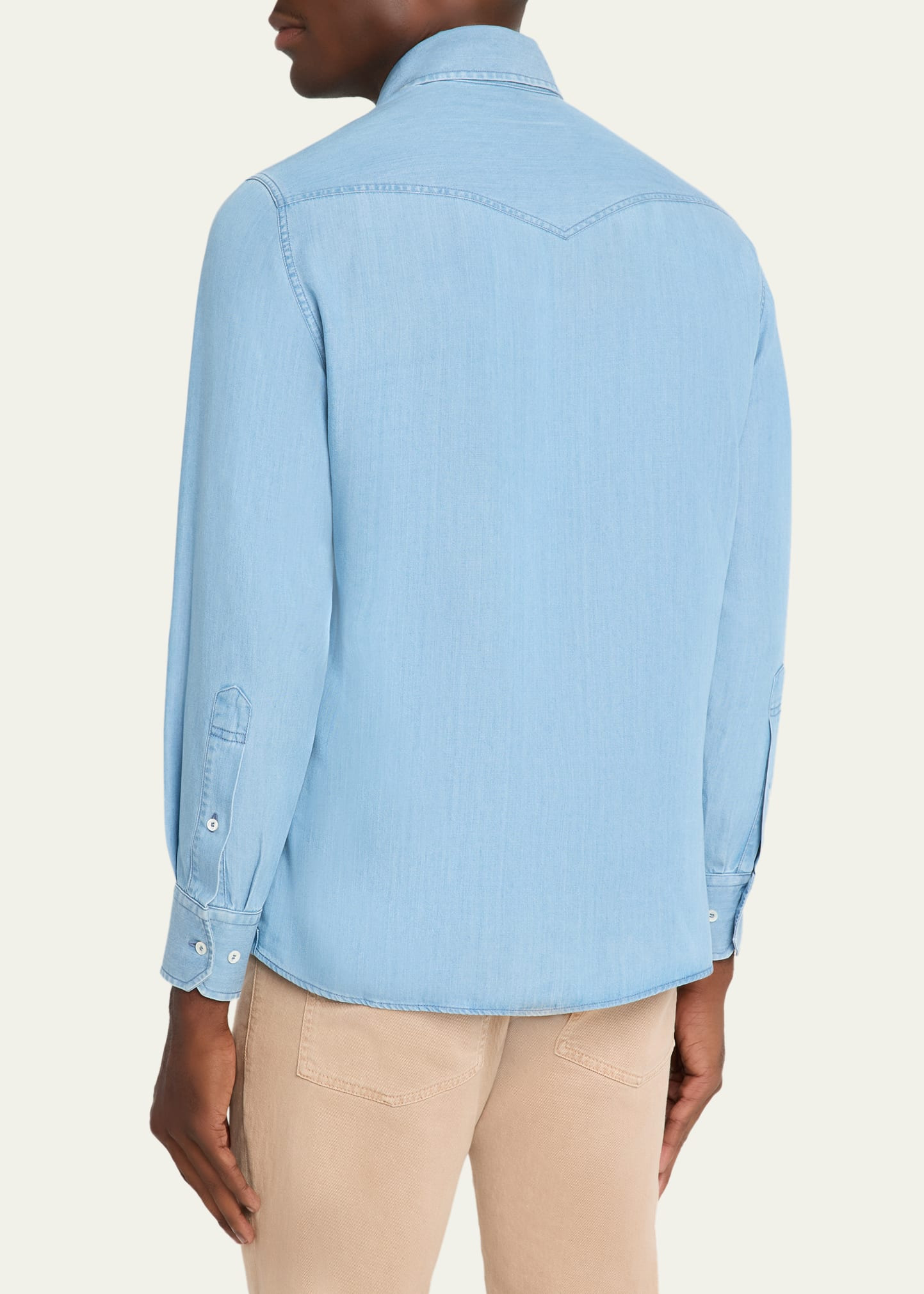 Mens Lightweight Denim Western Shirt - 3