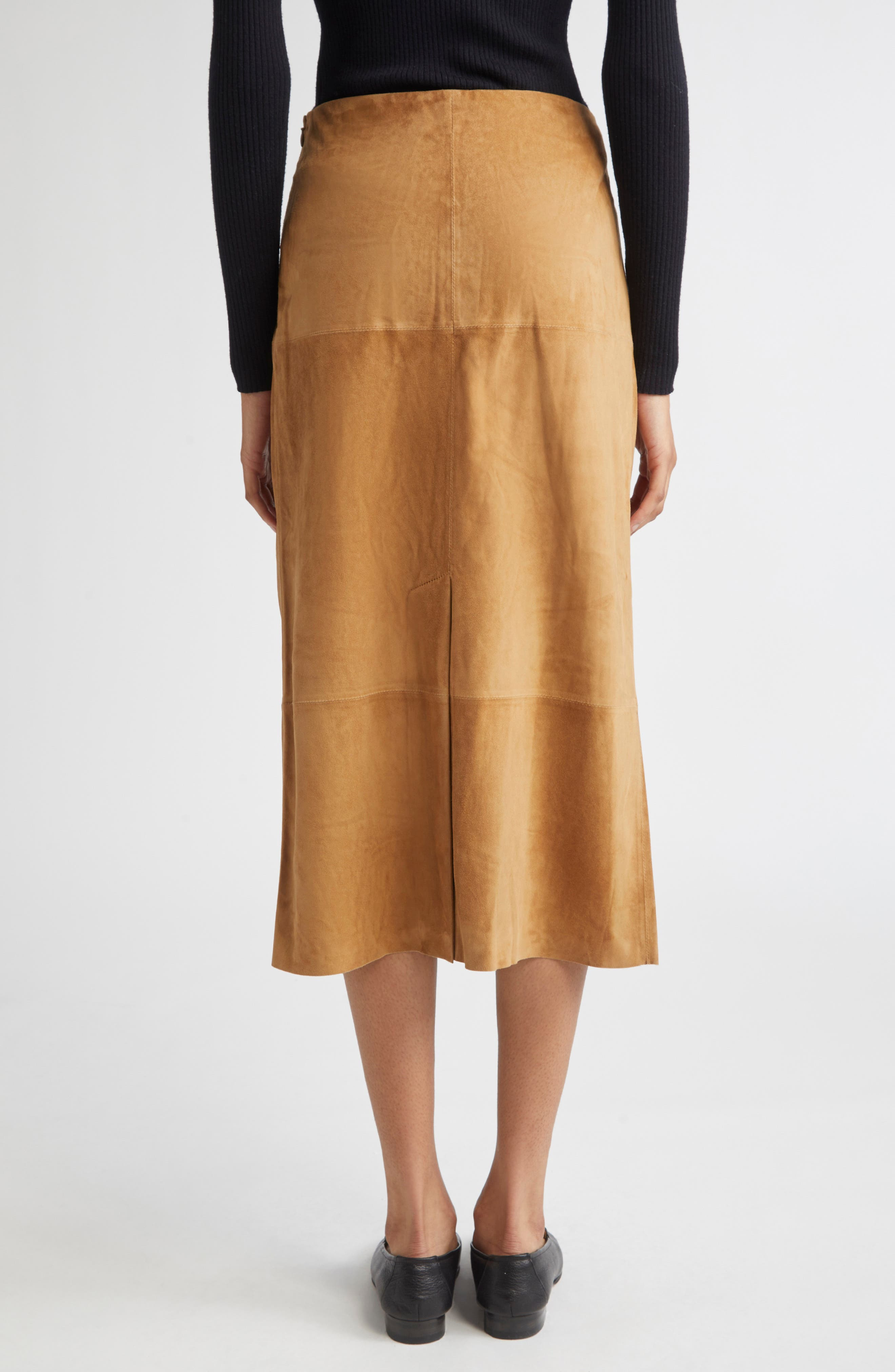 Proenza Schouler Nadia Suede Midi Skirt in Pony at Nordstrom - 2