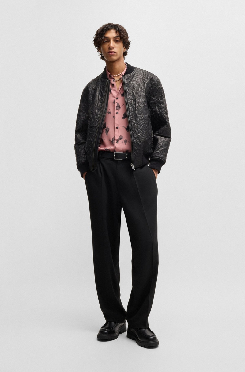 HUGO LEATHER JACKET WITH SPIDERWEB AND BANDANNA PATTERN outlook