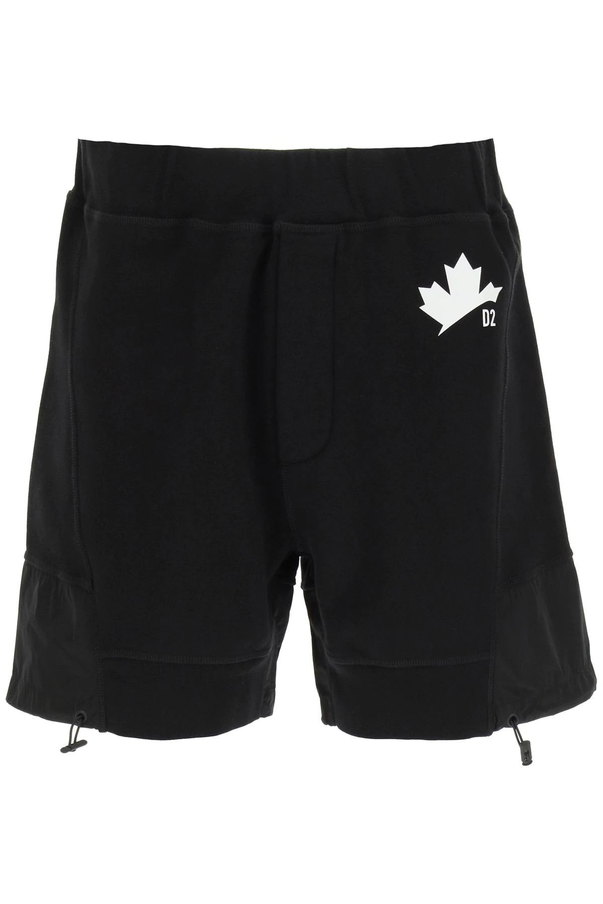 SHORT SWEATPANTS WITH NYLON INSERTS - 1