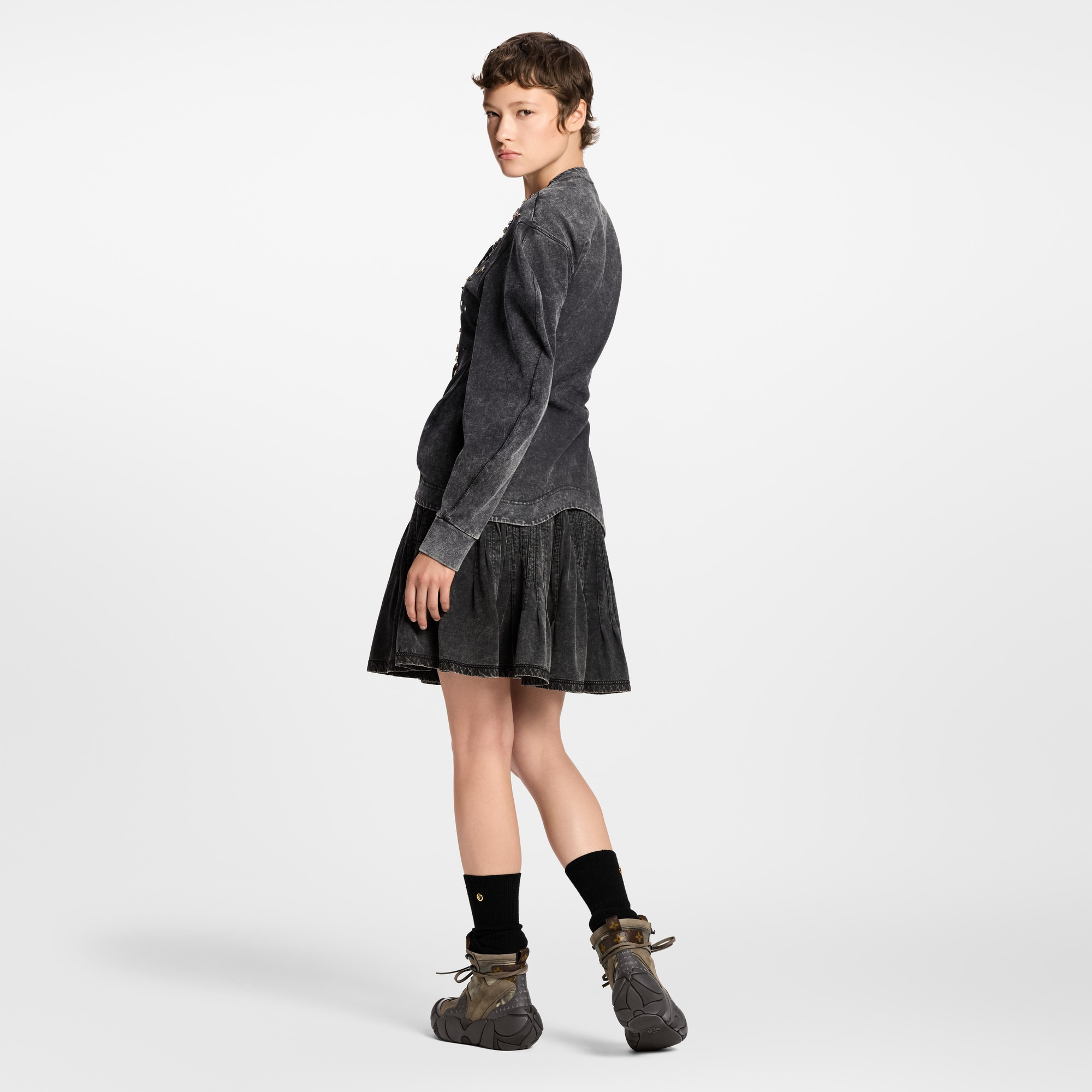 Pleated Jersey Skirt - 5