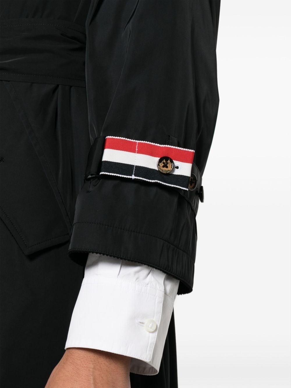belted single-breasted coat - 5