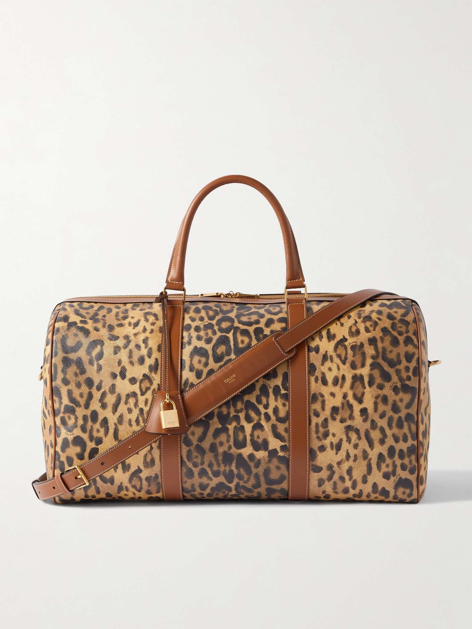 Medium Voyage Leather-Trimmed Leopard-Print Coated-Canvas Holdall - 1