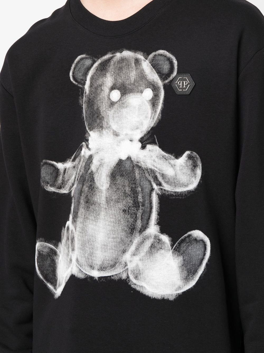 teddy bear-print crew neck sweatshirt - 5