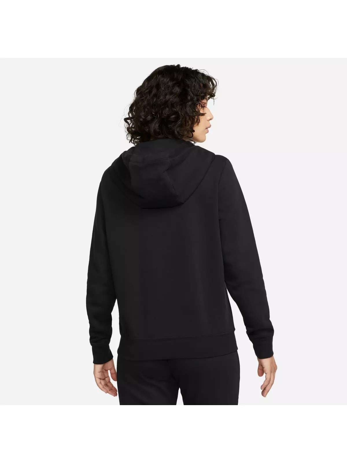 Women's Sportswear Club Fleece Full-Zip Hoodie-Black - 5