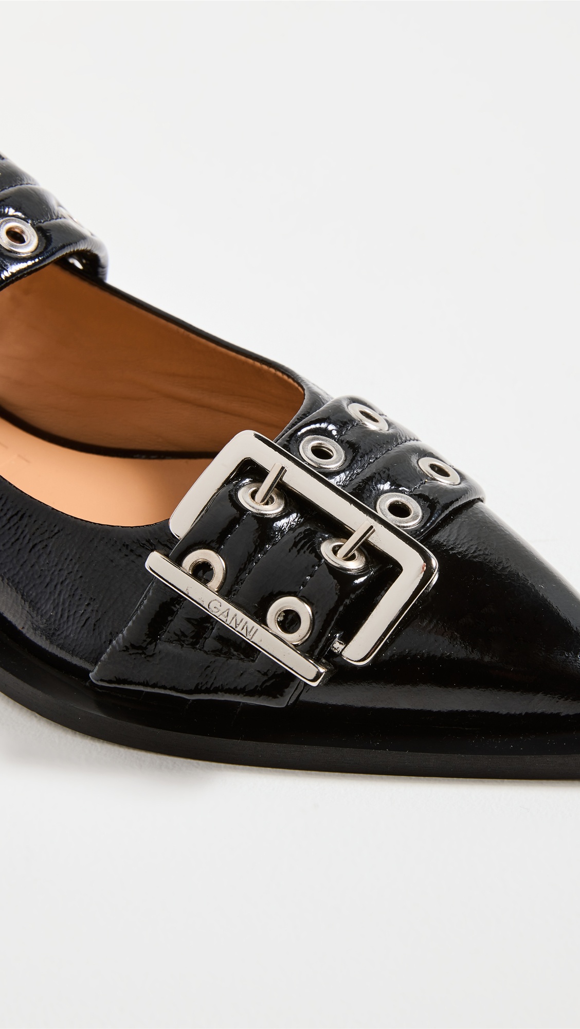 Wide Welt Buckle Ballerina Flats - 5