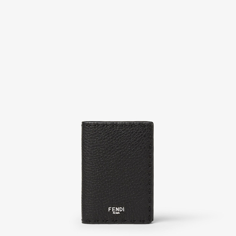 Card Holder Selleria Black leather card holder 1