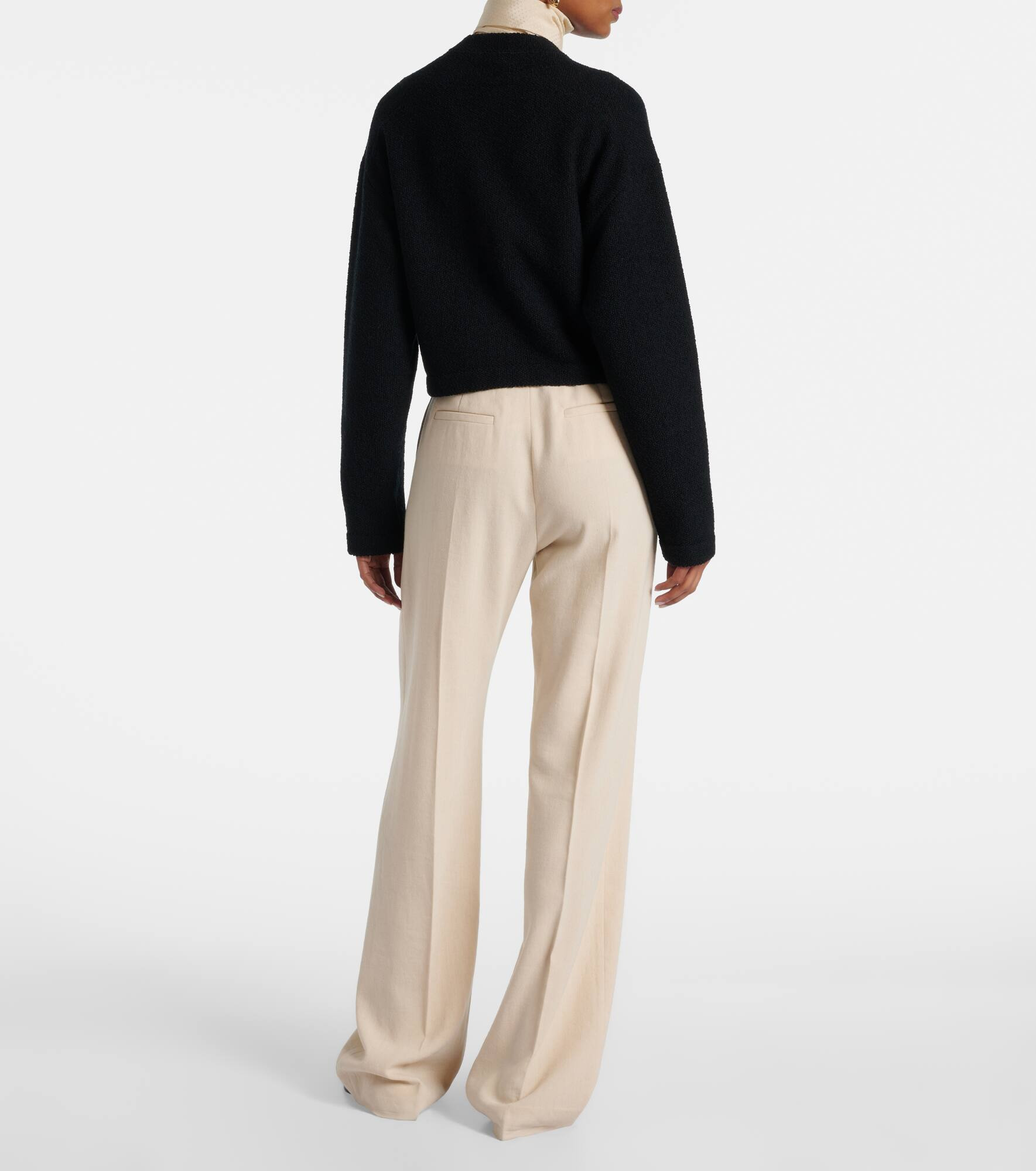 Cropped cotton and silk cardigan - 3