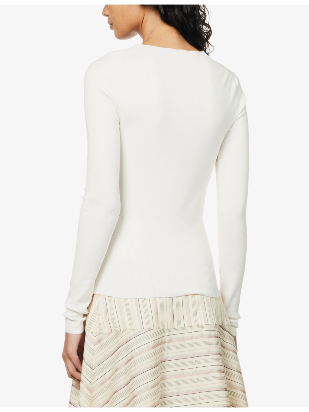 V-neckline silk-blend knitted top - 4