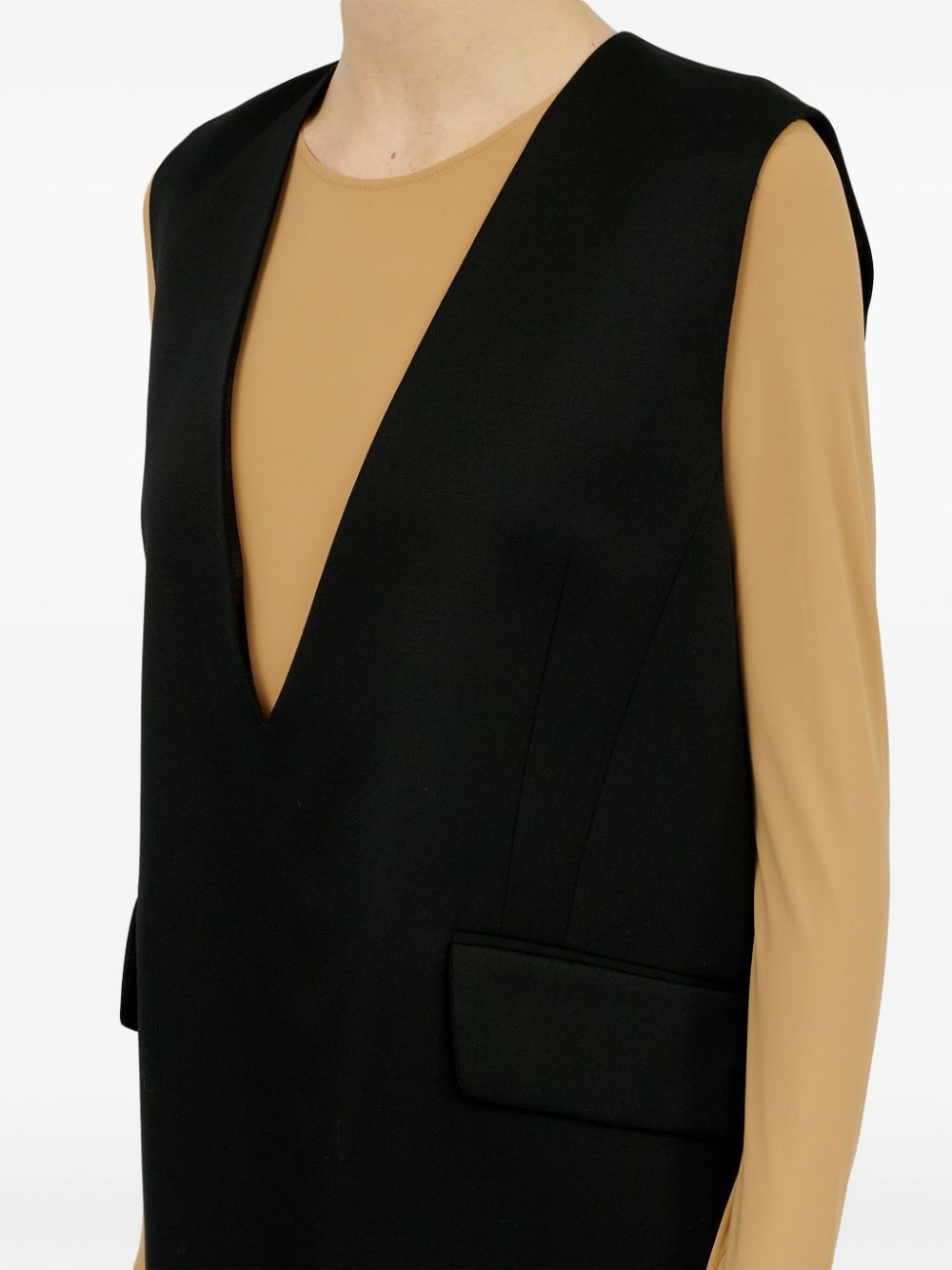 plunging v-neck mini dress - 7