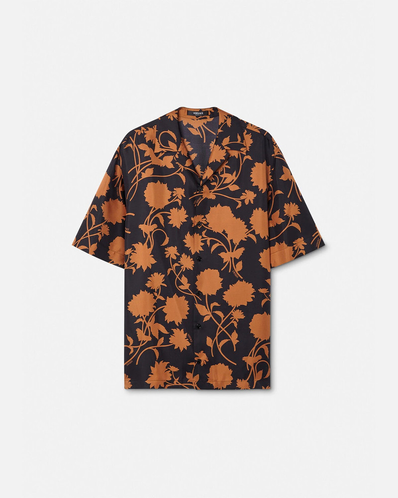 Floral Silhouette Silk Shirt 1