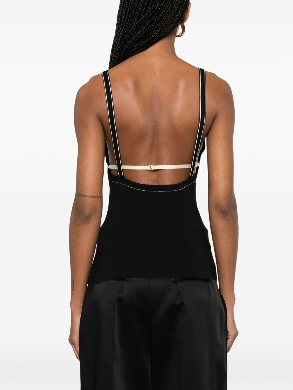 contrast-stitching top - 4