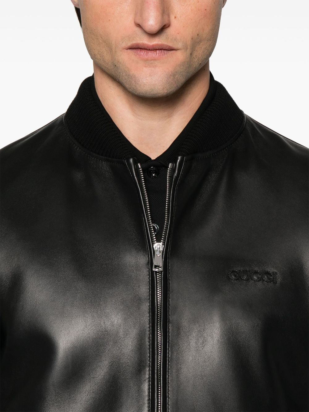 Leather Bomber Jacket - 2