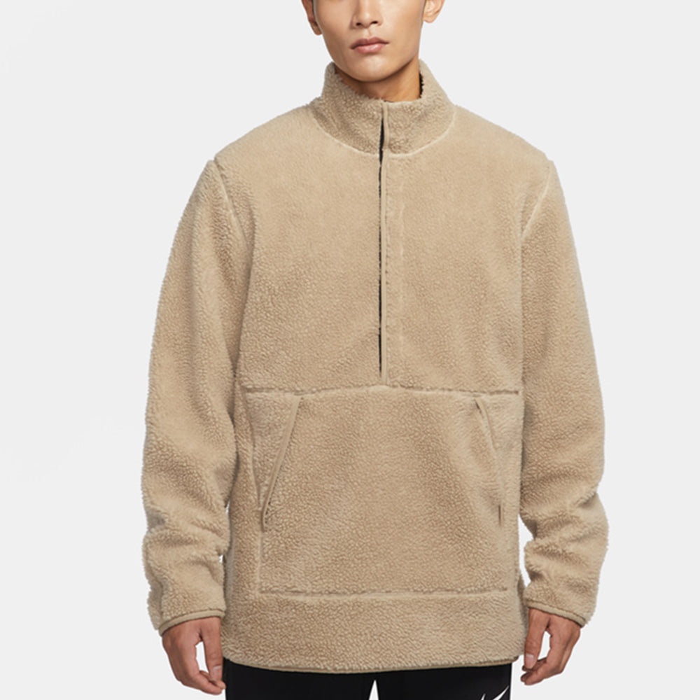 Men's Nike Lamb's Wool Stay Warm Half Zipper Solid Color Khaki DD2183-247 - 3