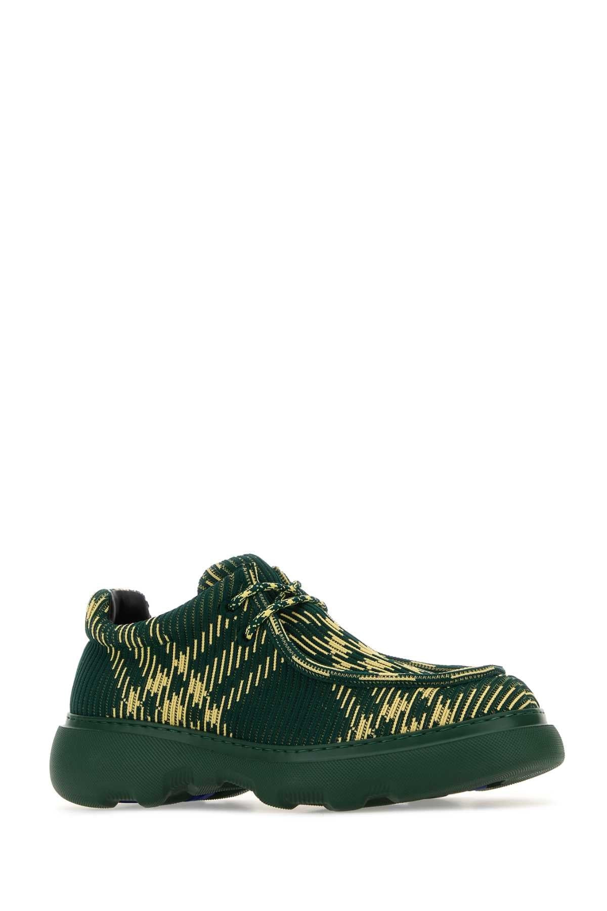 Burberry Men Embroidered Fabric Creeper Lace-Up Shoes - 2
