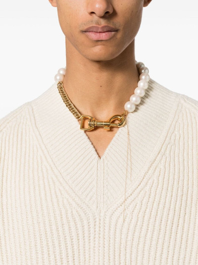 sacai pearl chain-link necklace outlook