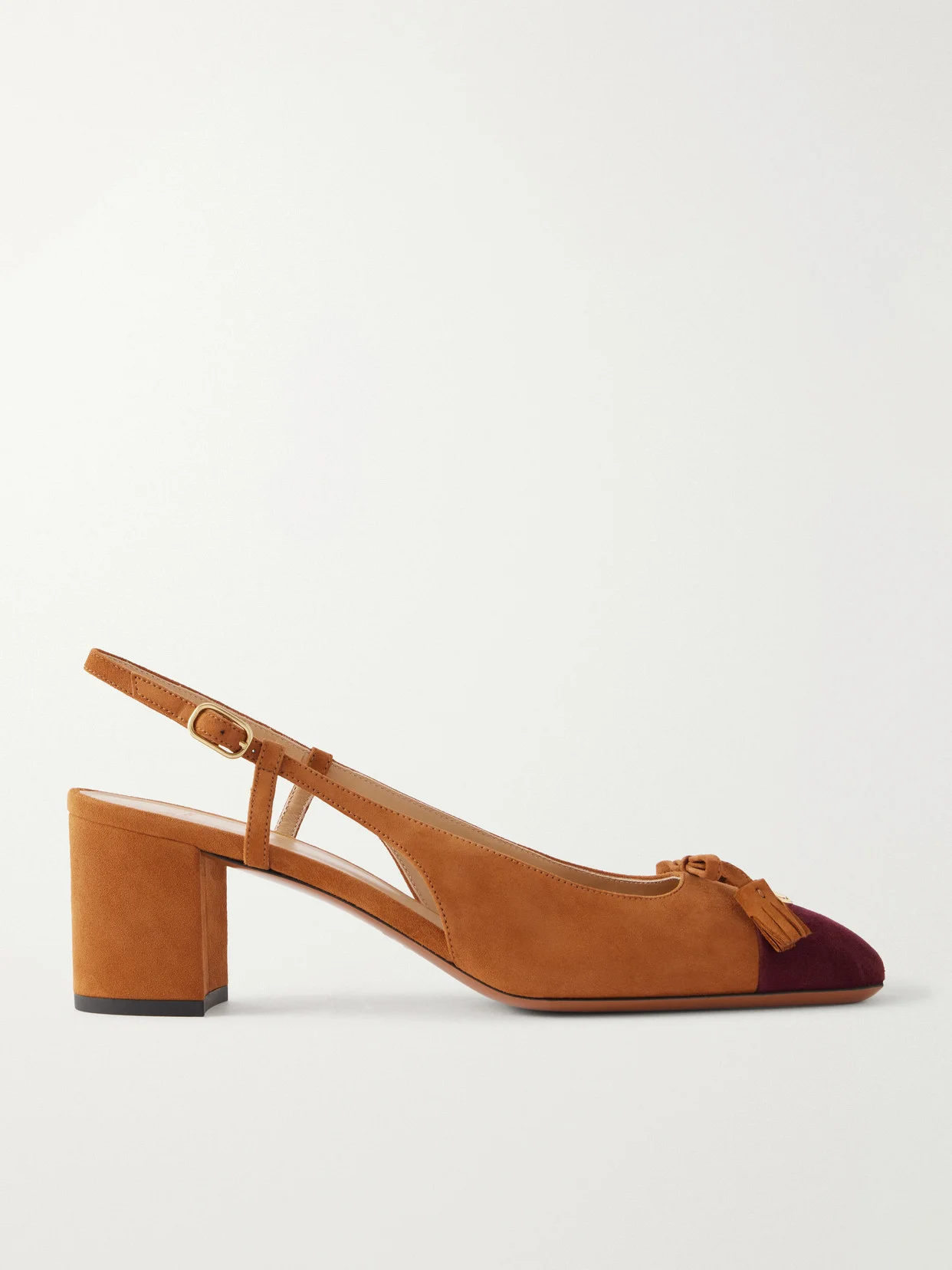 Valet Du Roi 60 Tasseled Two-tone Suede Slingback Pumps - 1