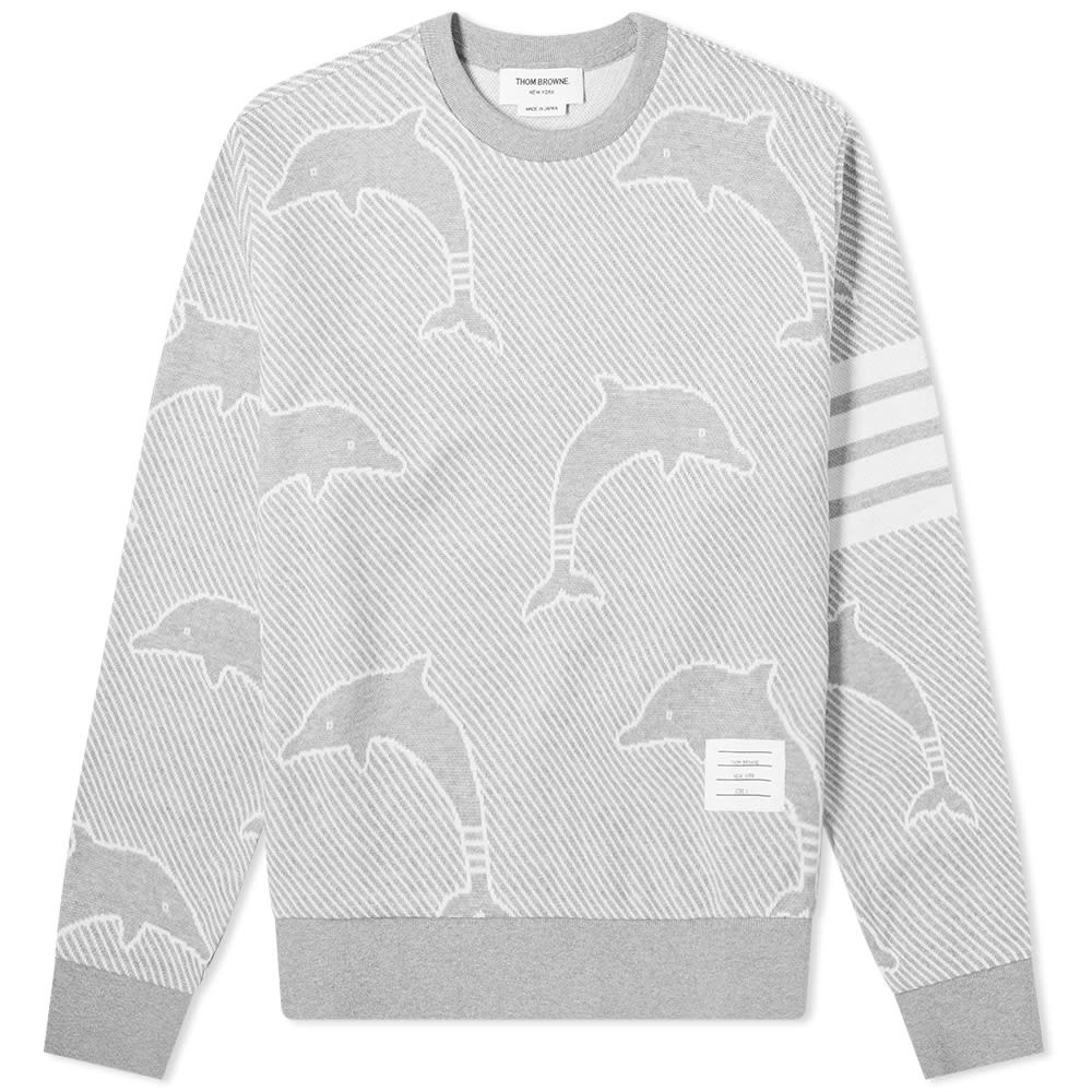 Thom Browne Dolphin Jacquard Four Bar Crew Sweat - 1