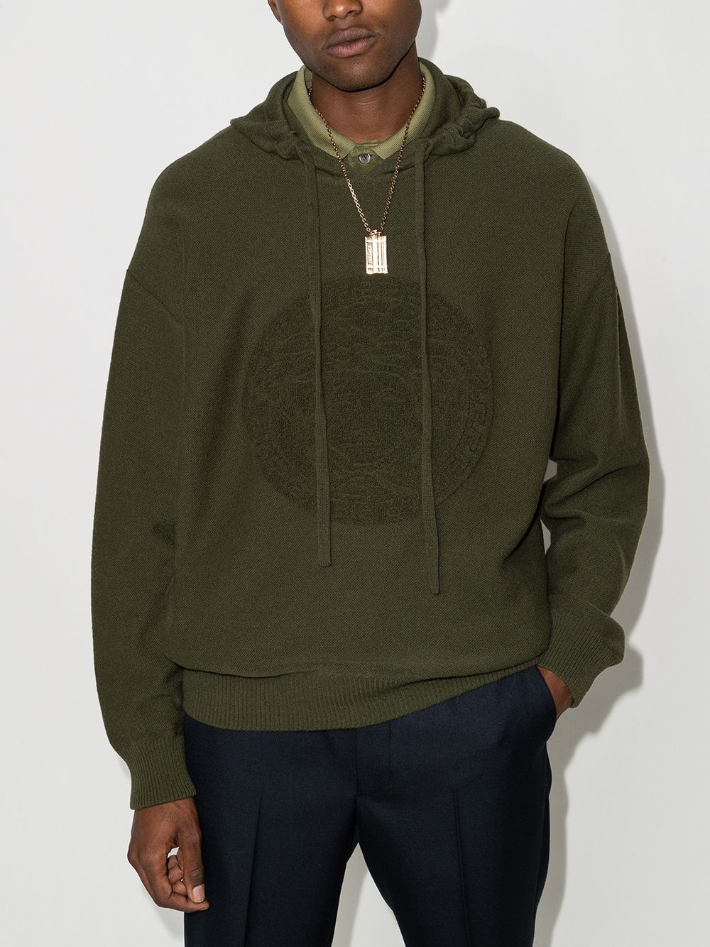 Medusa logo knitted hoodie - 2