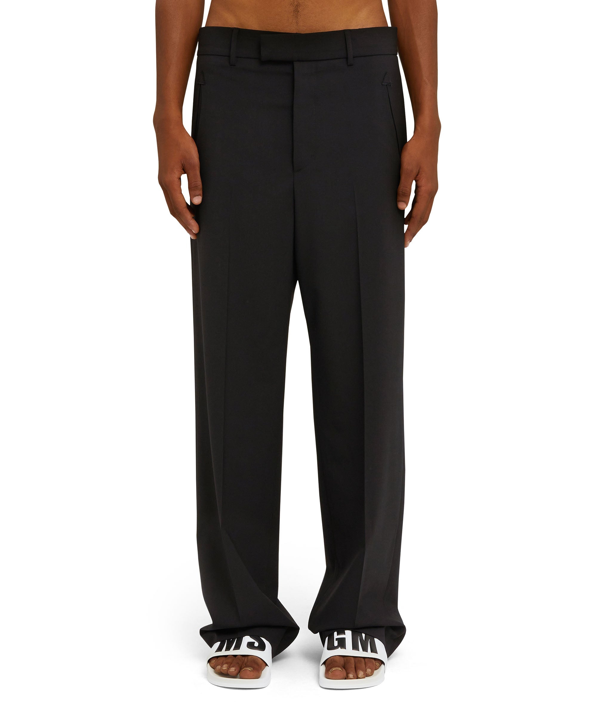 Lightweight wool tailored pants with straight legs - 4