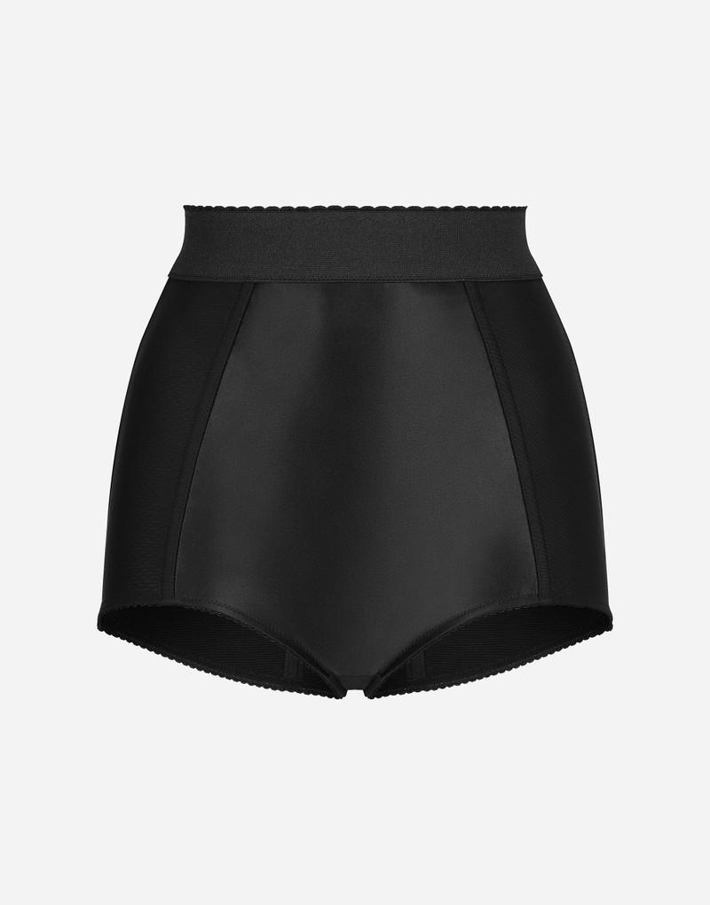 Silk satin and stretch marquisette high-waisted panties 1