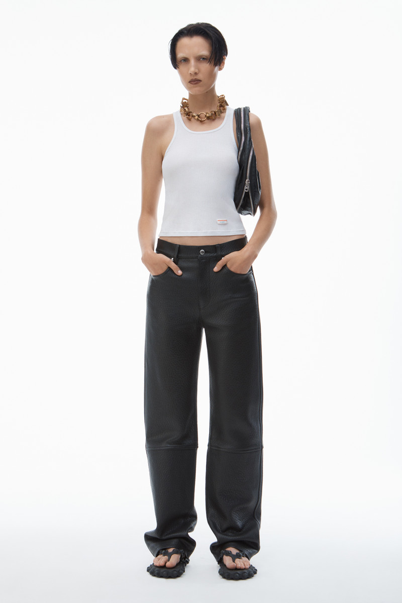 Alexander Wang EZ - MID RISE RELAXED STRAIGHT PANT in Primal Nappa Lambskin Leather outlook