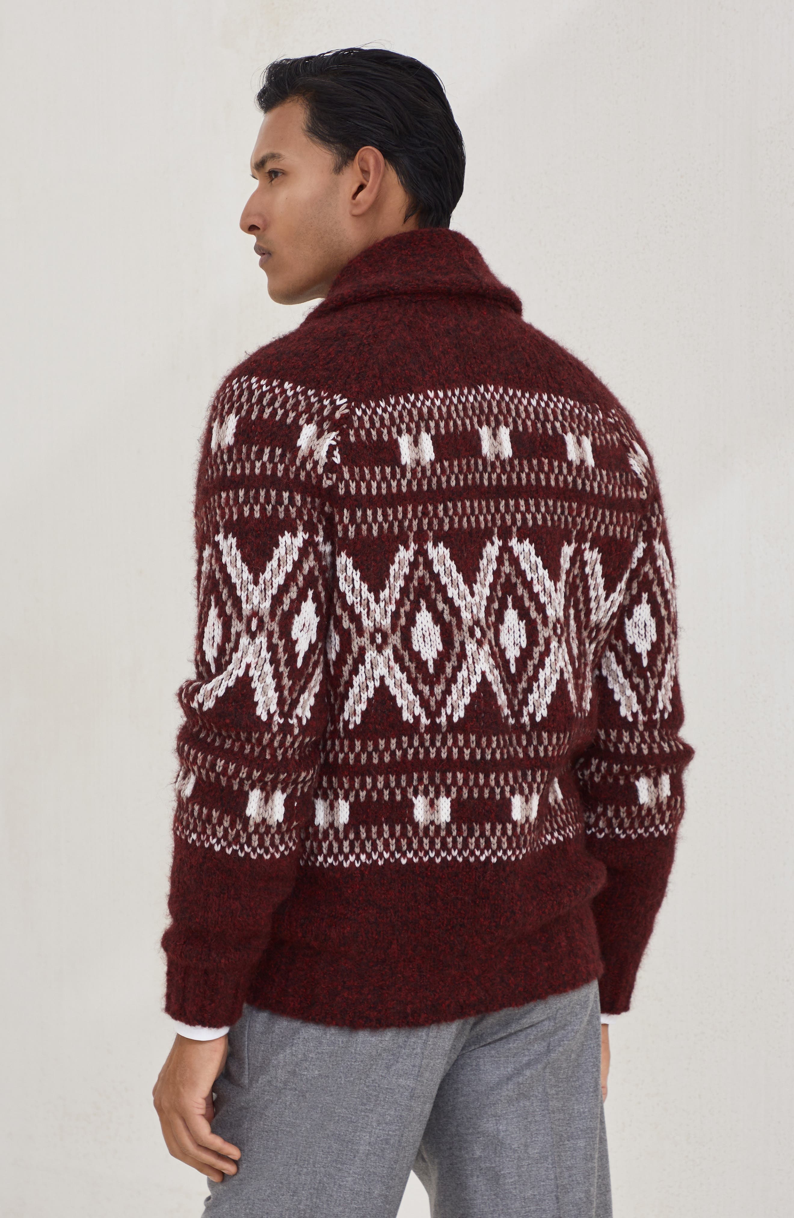 Brunello Cucinelli Cardigan with metal buttons in Amaranth at Nordstrom - 3