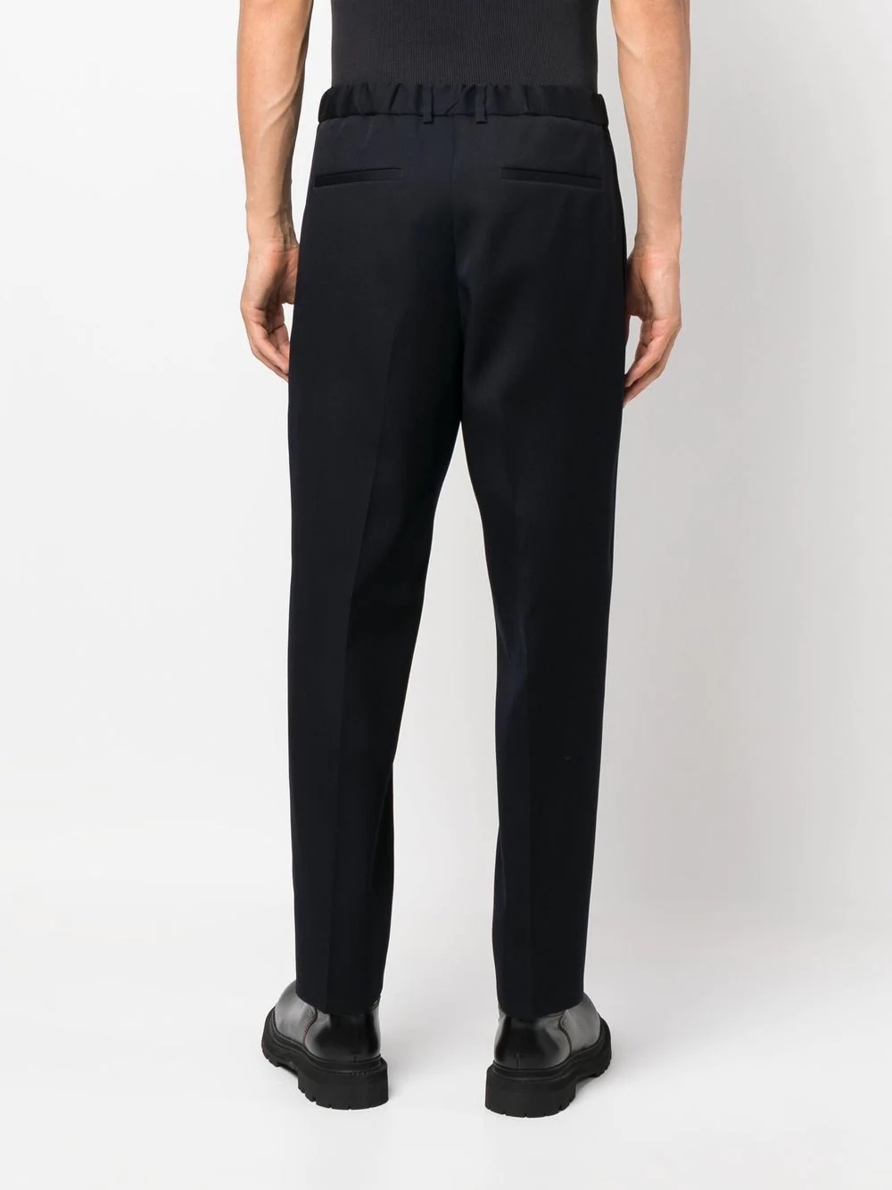 slim-cut elasticated-waistband trousers - 4