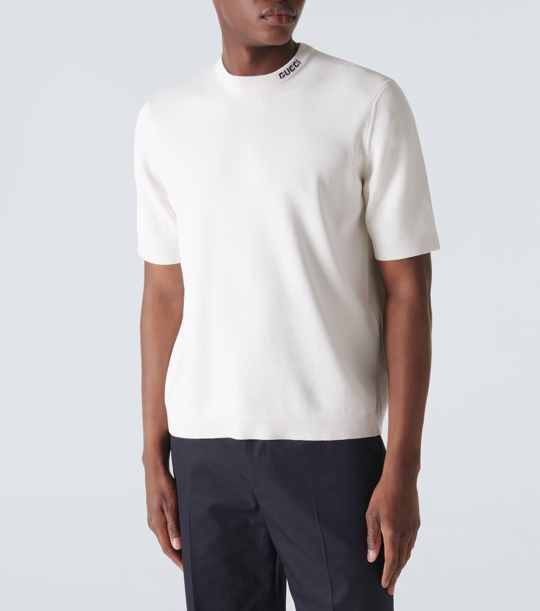 Logo silk and cotton T-shirt - 3
