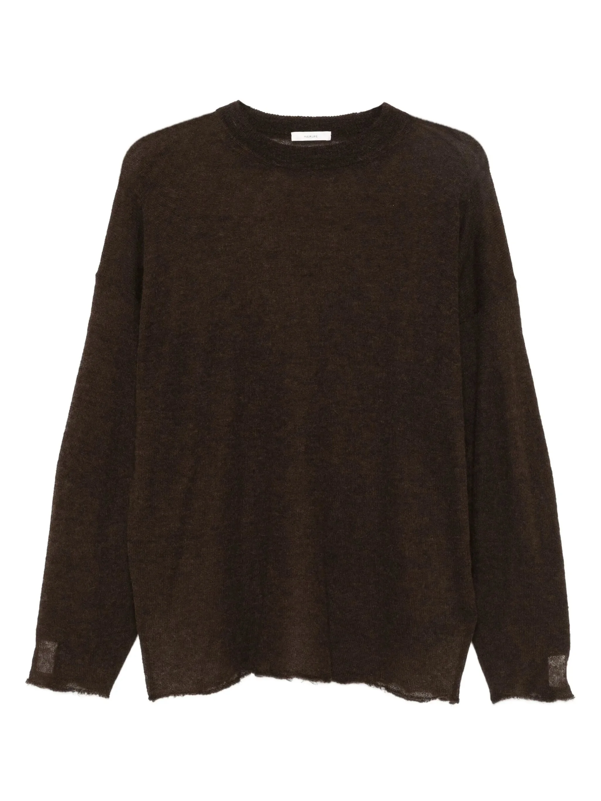 Haikure Frayed-hemline Round-neck Sweater - 1