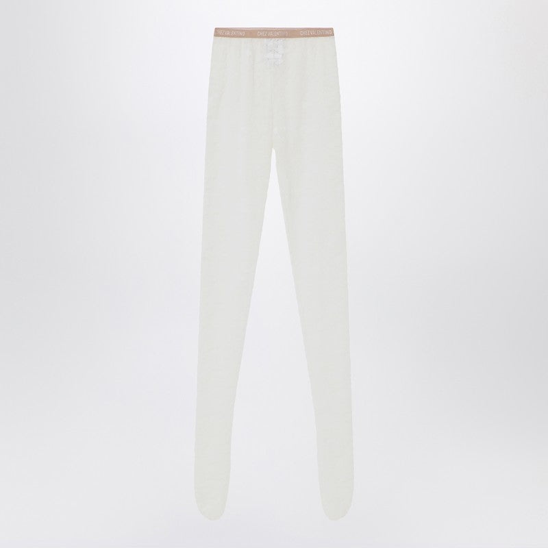 Valentino Garavani Ivory lace tights - 1