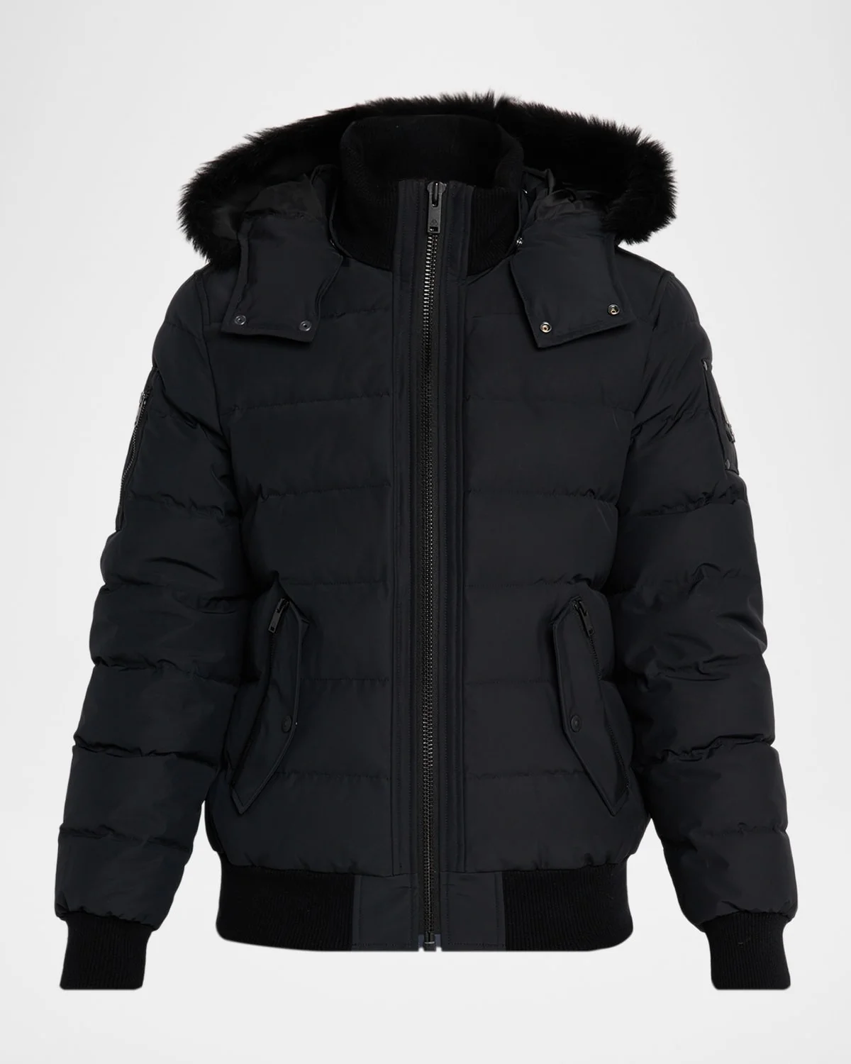 Men's Onyx Scotchtown Shearling-Trim Bomber Jacket - 1