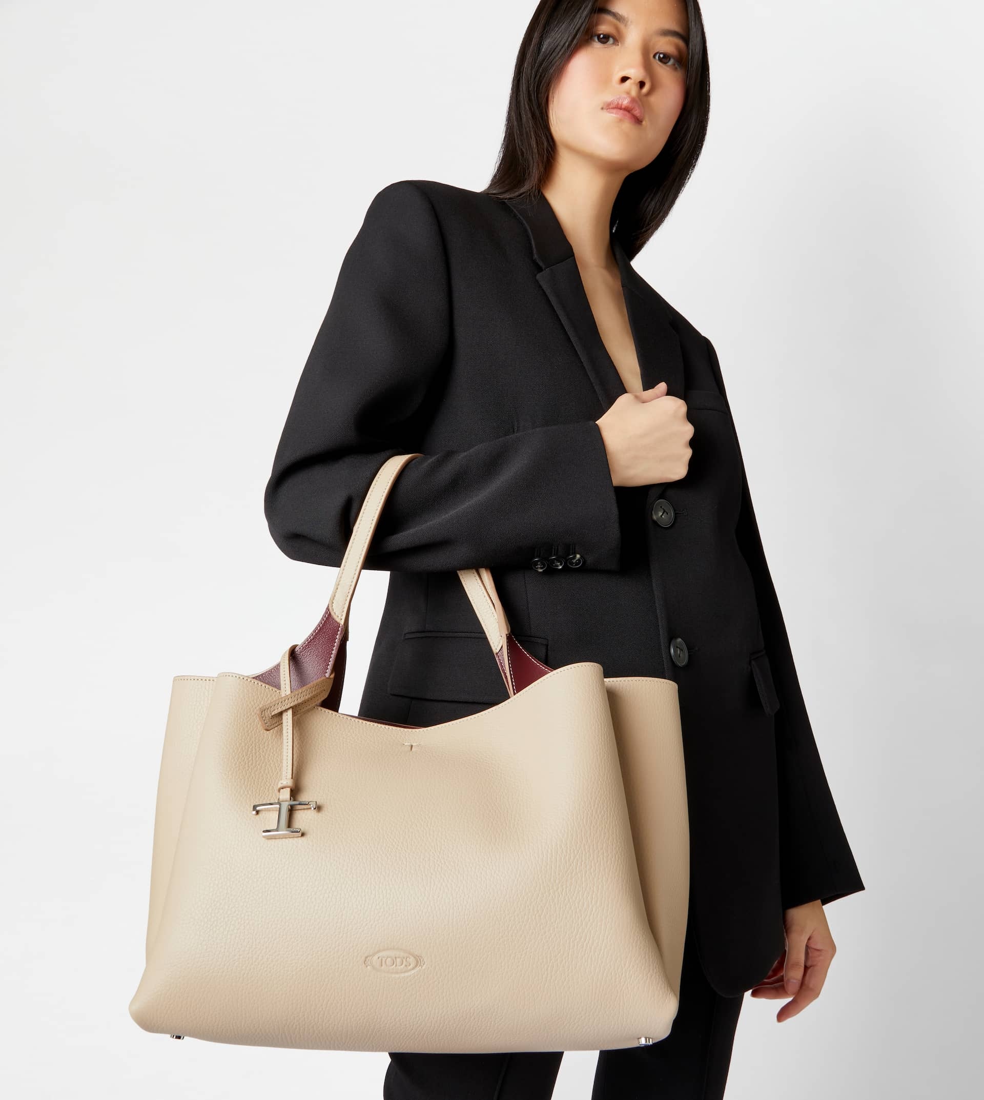 TOD'S BAG IN LEATHER MEDIUM - BEIGE - 2
