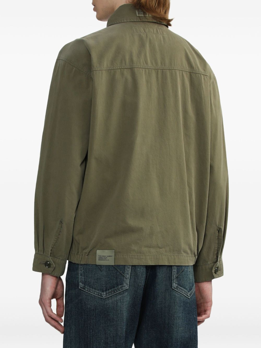 welt-pocket zip-up shirt jacket - 4