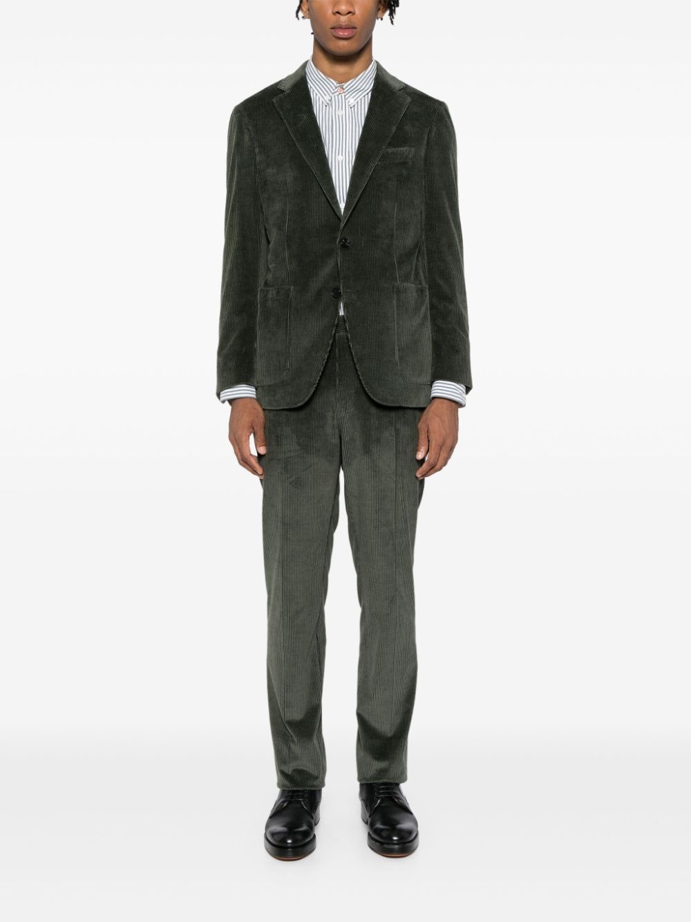 corduroy single-breasted suit - 2