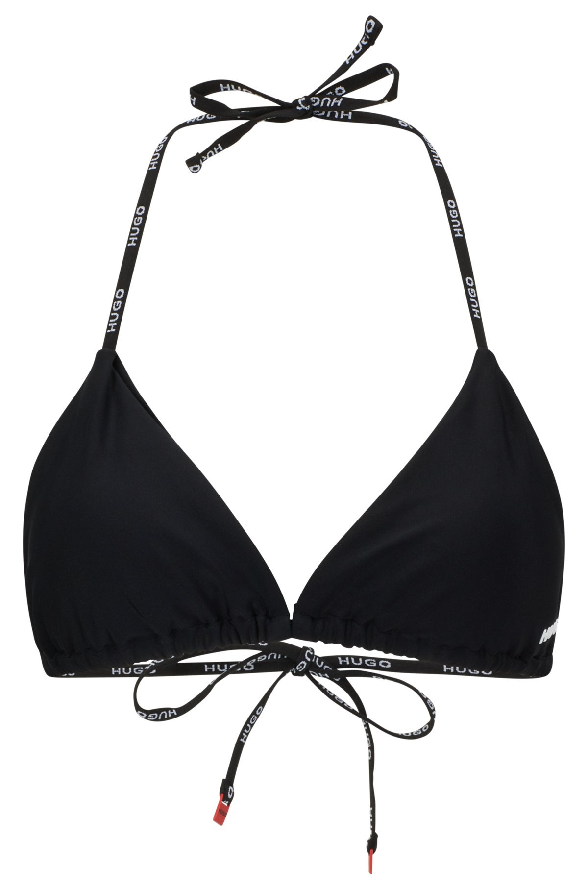 BRANDED-STRAP TRIANGLE BIKINI TOP WITH LOGO DETAIL - 1