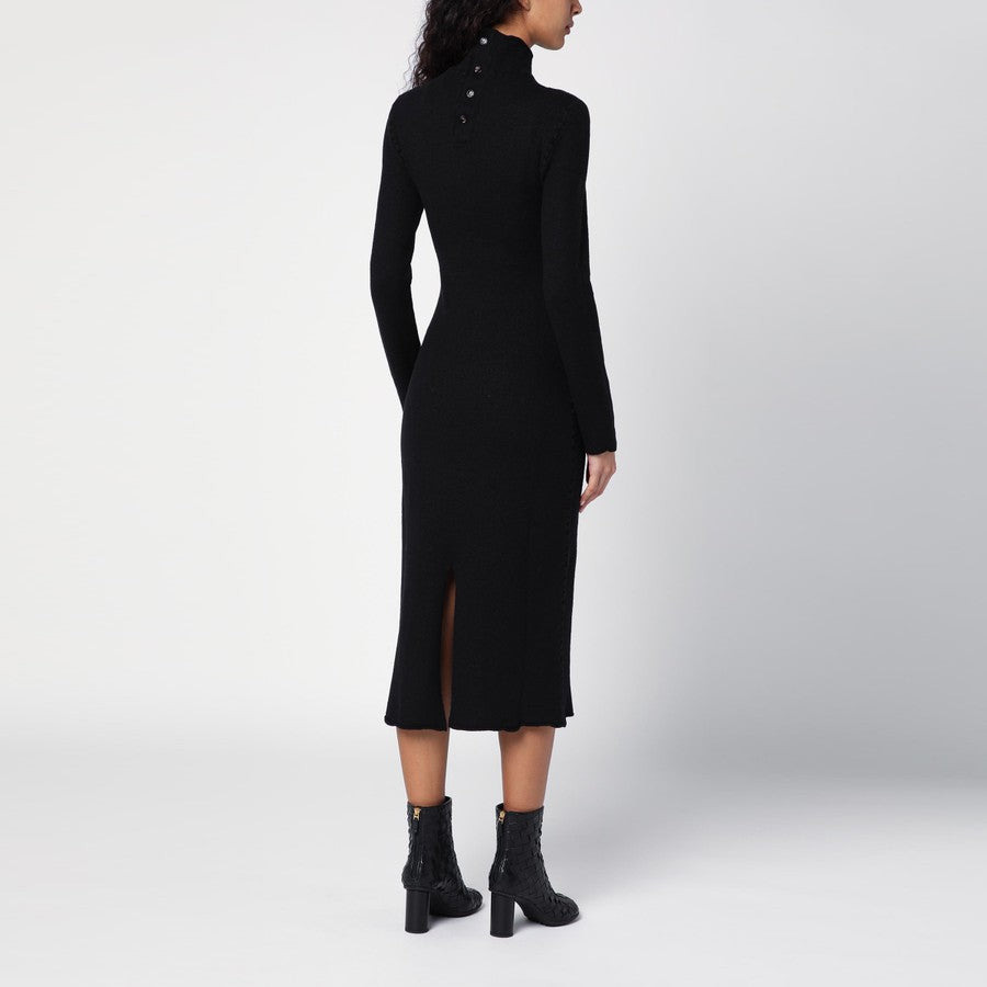 Bottega Veneta Women Black Wool Turtleneck Dress - 4