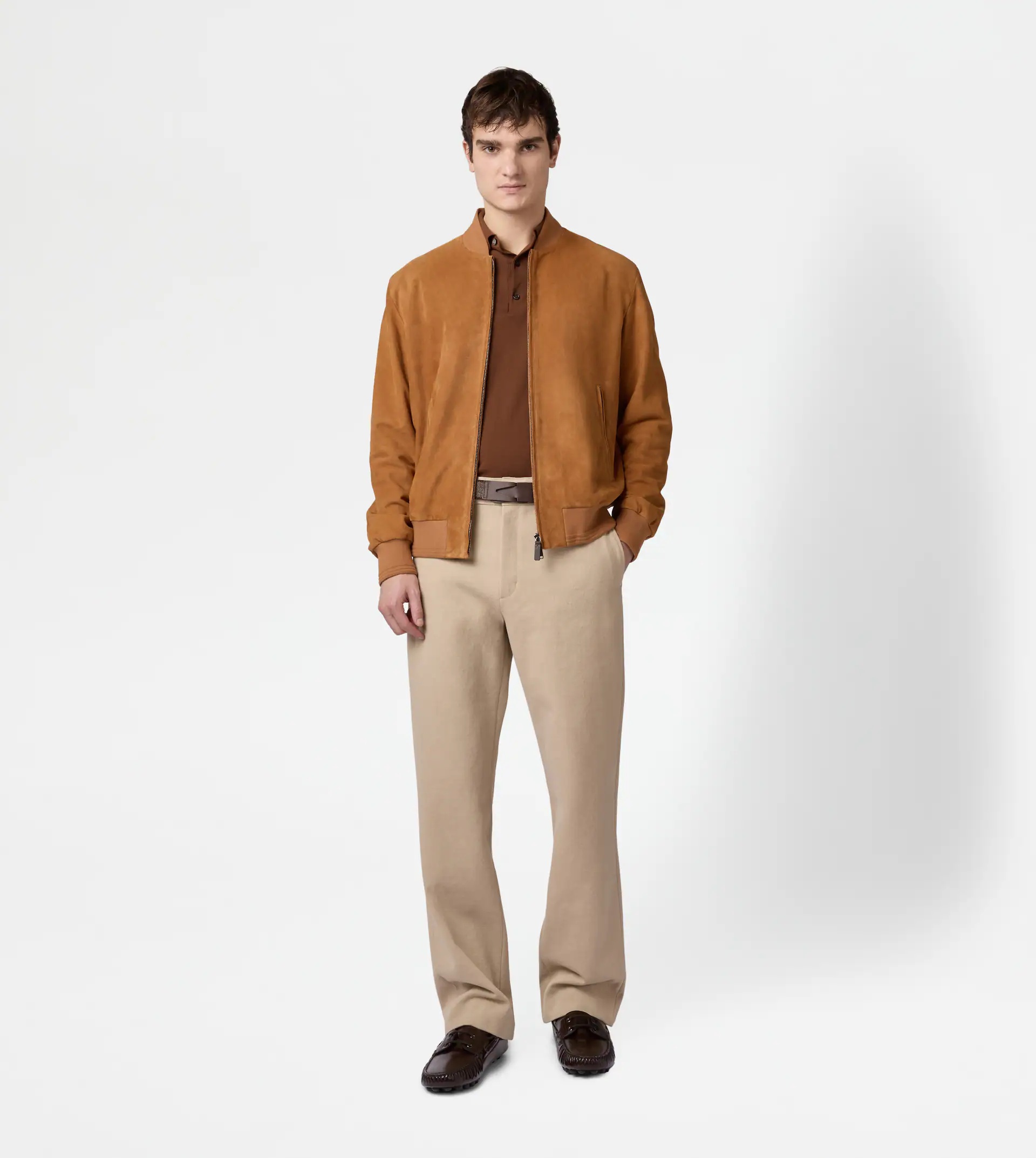 PASHMY BOMBER JACKET IN SUEDE - ORANGE - 2