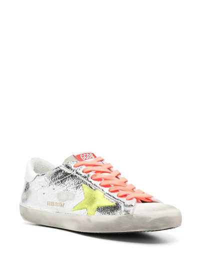 Golden Goose logo-patch distressed-effect sneakers outlook